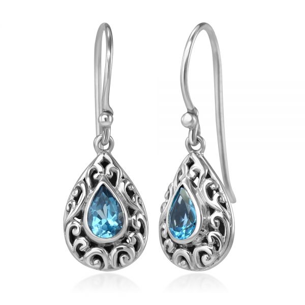 Bali Teardrop Gemstone Earrings Bali Teardrop Gemstone Earrings