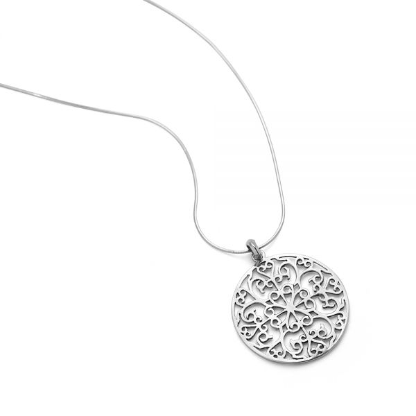 1 Filigree Heart Charm Pendant Silver by TIJC SP1448