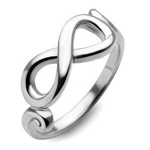 925 Sterling Silver Infinity Endless Love Symbol Promise Engagement Wedding Band Ring Size 7