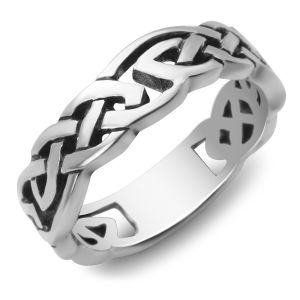 925 Sterling Silver Celtic Knot Eternity Trinity Classic Band Ring Size 6