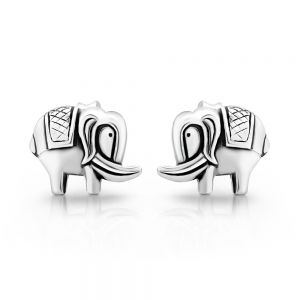 925 Sterling Silver Tiny Elephant Asian Design 11 mm Post Stud Earrings
