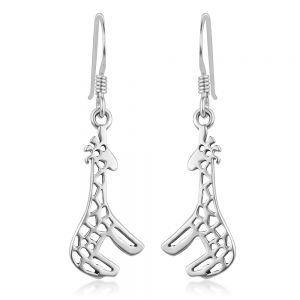 SUVANI 925 Sterling Silver Open Cute Dangling Giraffes Lover Dangle Hook Earrings 1.3"