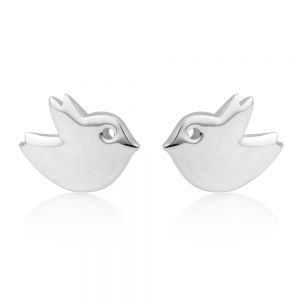 SUVANI 925 Sterling Silver Lovely Tiny Little Chubby Bird Post Stud Earrings 9 mm