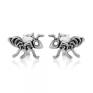 SUVANi 925 Oxidized Sterling Silver Tiny Little Ants Insect Post Stud Earrings 10 mm