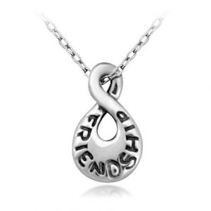 SUVANI Sterling Silver Friendship Never Ends Infinity Symbol Pendant Necklace, 18 inches