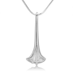 SUVANI Sterling Silver Beautiful Calla Lily Flower Pendant Necklace, 18 inches