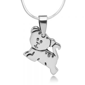SUVANI 925 Sterling Silver Adorable Little Tiger Cartoon Animal Pendant Necklace, 18 inches - Nickel Free