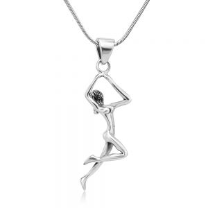SUVANI 925 Sterling Silver Dancing Ballerina Dancer Ballet Dance Pendant Necklace, 18 inches