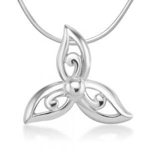 SUVANI Sterling Silver Celtic Trinity Knot Triquetra Triskelion Trikele Flora Design Pendant Necklace 18”