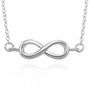 SUVANI 925 Sterling Silver Infinity Eternity Endless Love Symbol Pendant Necklace 17.5 inches Women Jewelry