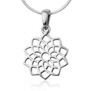 925 Sterling Silver Filigree Sahasrara Crown 7th Seventh Chakra Symbol Healing Pendant Necklace 18”