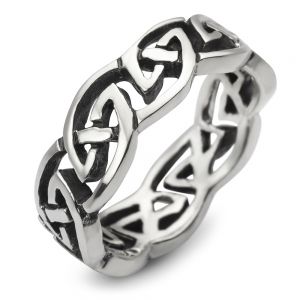 925 Sterling Silver Celtic Knot Eternity Trinity Band Ring Size 6, 7, 8 - Nickel Free