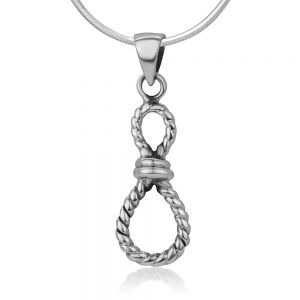 925 Sterling Silver Infinity Forever Love Symbol Rope Design Pendant Necklace, 18 inches