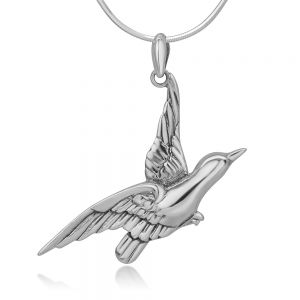 925 Sterling Silver Pigeon Dove Flying Bird Love Freedom Women Charm Pendant Necklace 18"