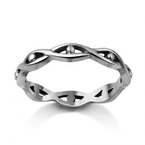 SUVANI 925 Oxidized Sterling Silver Eternity Infinity Evil Eyes Stackable Band Ring Women Men 