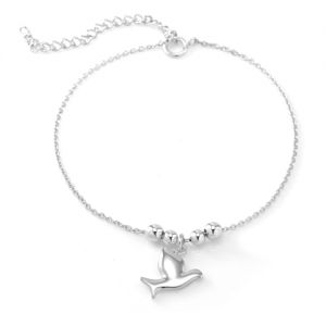 SUVANI 925 Sterling Silver Dove Bird Peace Love Harmony Symbol Charm Bracelet