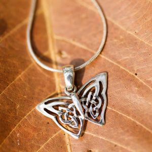 SUVANI Oxidized Sterling Silver Butterfly Celtic Wing Pendant Necklace, 18 inches - Nickel Free