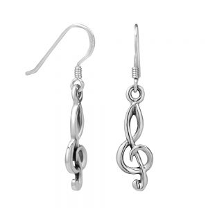SUVANI 925 Sterling Silver Treble G Clef Musician Dangle Hook Earrings