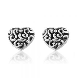 SUVANI 925 Sterling Silver Love Sister Heart Shaped Tiny 10 mm Post Stud Earrings