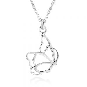 SUVANI Sterling Silver Open Half Butterfly Animal Lover Necklace, 18 inches