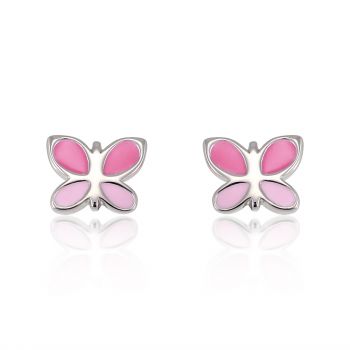 SUVANI Children's 925 Sterling Silver Tiny Pink Butterfly 7 mm Post Stud Earrings