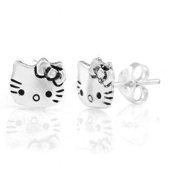 SUVANI 925 Sterling Silver Tiny Hello Kitty Cat 9 mm Post Stud Earrings