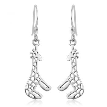 SUVANI 925 Sterling Silver Open Cute Dangling Giraffes Lover Dangle Hook Earrings 1.3"