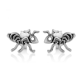 SUVANi 925 Oxidized Sterling Silver Tiny Little Ants Insect Post Stud Earrings 10 mm