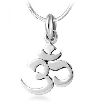 SUVANI Sterling Silver Yoga, Aum, Om, Ohm, Sanskrit Yogi Pendant Necklace, 18 inches