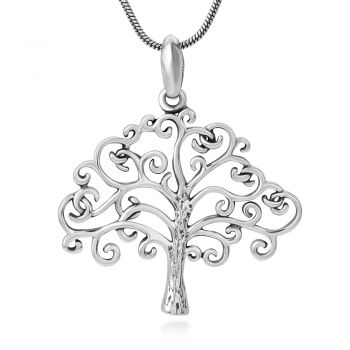 SUVANI Sterling Silver Open Filigree Beautiful Tree of Life Symbol Pendant Necklace for Women, 18"