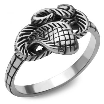 925 Oxidized Sterling Silver Coiled Cobra Snake Antique Ring - Nickel Free with Gift Box Size 6, 7, 8