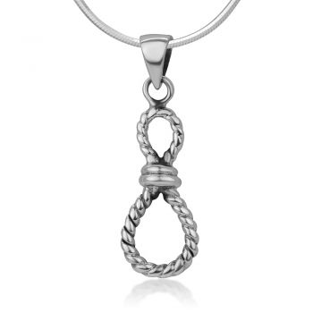 925 Sterling Silver Infinity Forever Love Symbol Rope Design Pendant Necklace, 18 inches