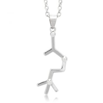 Acetylcholine 'Love' Molecule Chemistry Pendant Necklace Science DNA Adjustable Link Chain 18" - 20"