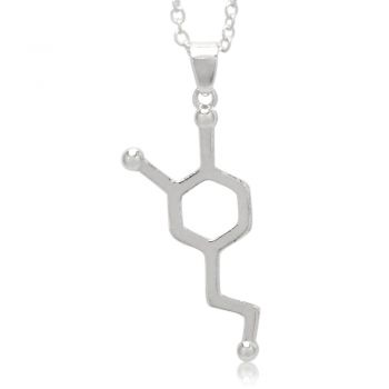 Dopamine Molecule Simple Chemistry Pendant Necklace Science DNA Adjustable Link Chain 18" - 20"