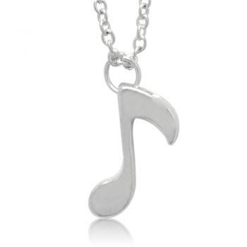 Note Music Lover Musician Crotchet Eight Note Pendant Necklace Adjustable Link Chain 18 - 20"