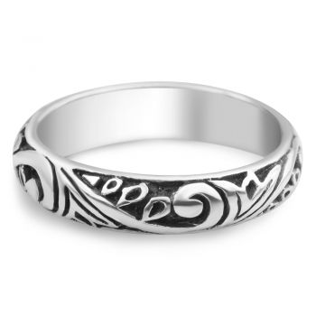 925 Sterling Silver Bali Inspired Filigree Swirl Tribal Band Ring Women Jewelry Size 6, 7, 8