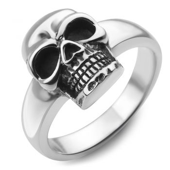 Sterling Silver Vintage Gothic Skull Head Band Ring Men Women Unisex Size 7, 8, 9