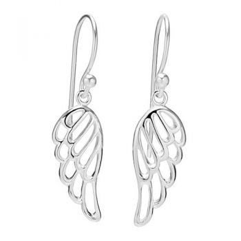 SUVANI 925 Sterling Silver Cut Open Angel Wing Dangle Hook Earrings