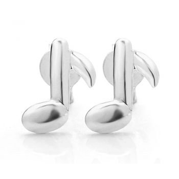 925 Sterling Silver Tiny Music Song Melody Note 10 mm Post Stud Earrings